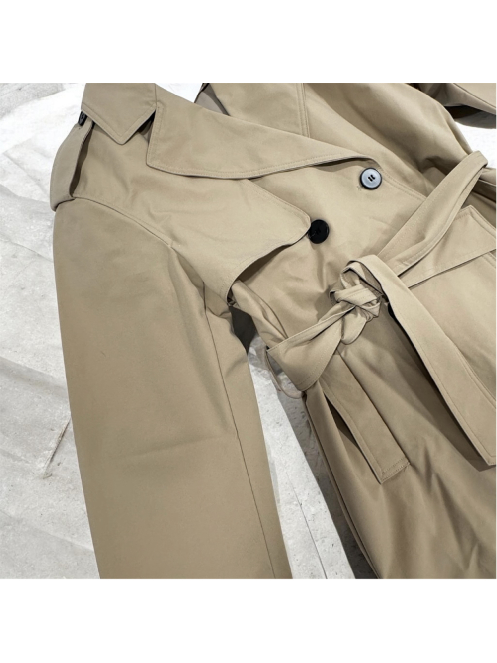 Zara Windproof Water Repellent Long Belted Trench Coat Size XS - Picture 10 of 10